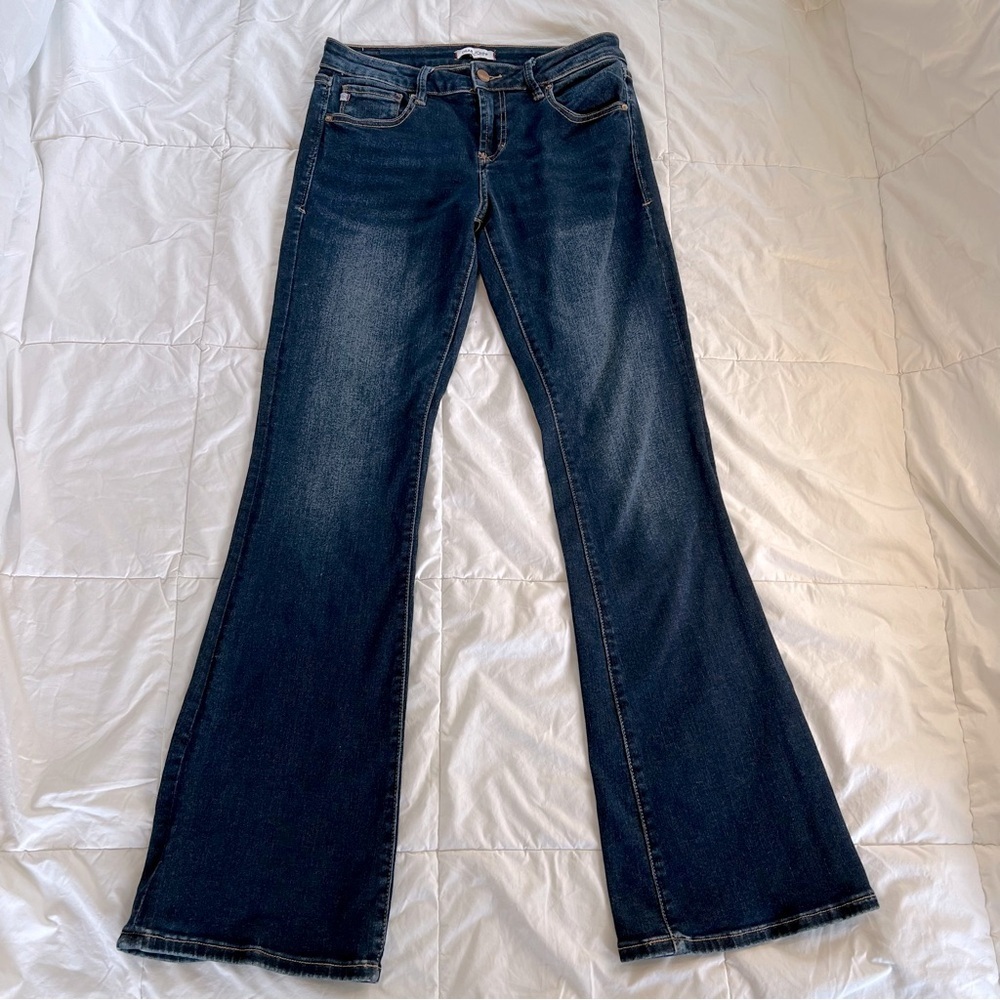 Dear John | Rosie Flare Wide Leg Denim Blue Jeans Mid-Rise Size 28